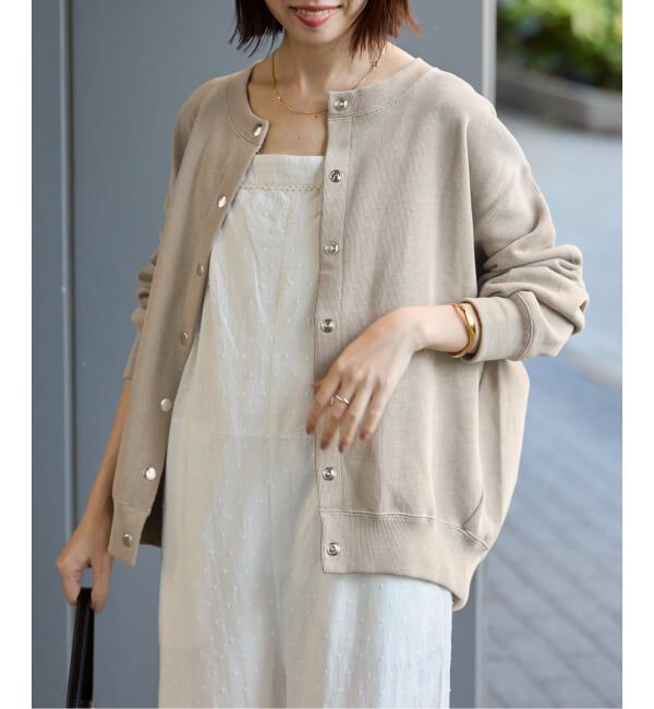 SLOBE IENA「《追加2》ダブルフェイスジャージースナップカーディガン」|カーディガン|