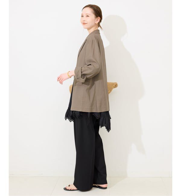 SLOBE IENA「《36.38サイズ展開》リネンレーヨンシングルテーラードジャケット」|テーラードジャケット|