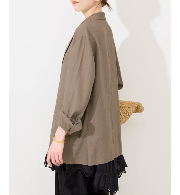 SLOBE IENA「《36.38サイズ展開》リネンレーヨンシングルテーラードジャケット」|テーラードジャケット|