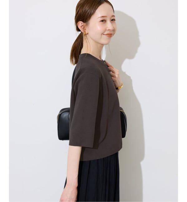 SLOBE IENA「《遮熱/UVカット/予約》ハーフスリーブニットカーディガン」|カーディガン|