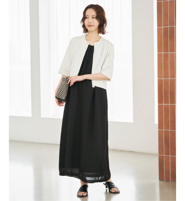 SLOBE IENA「《遮熱/UVカット/予約》ハーフスリーブニットカーディガン」|カーディガン|