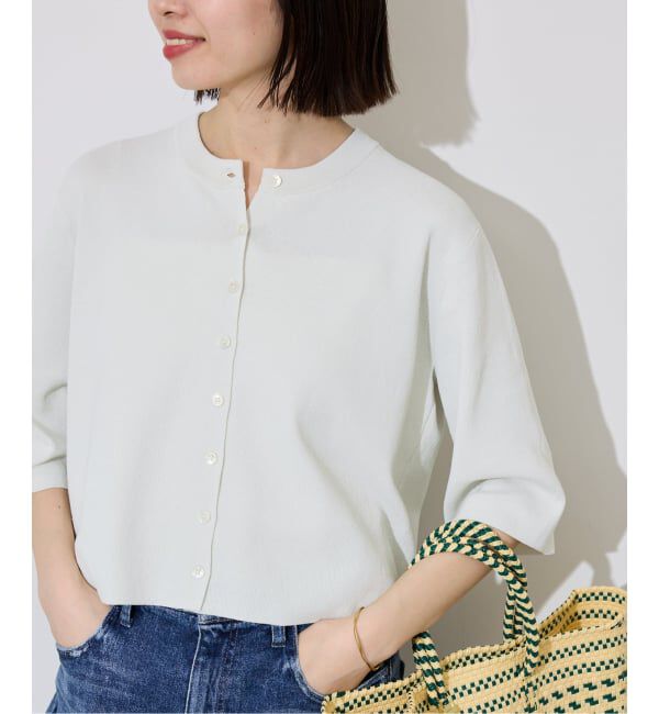 SLOBE IENA「《遮熱/UVカット/予約》ハーフスリーブニットカーディガン」|カーディガン|