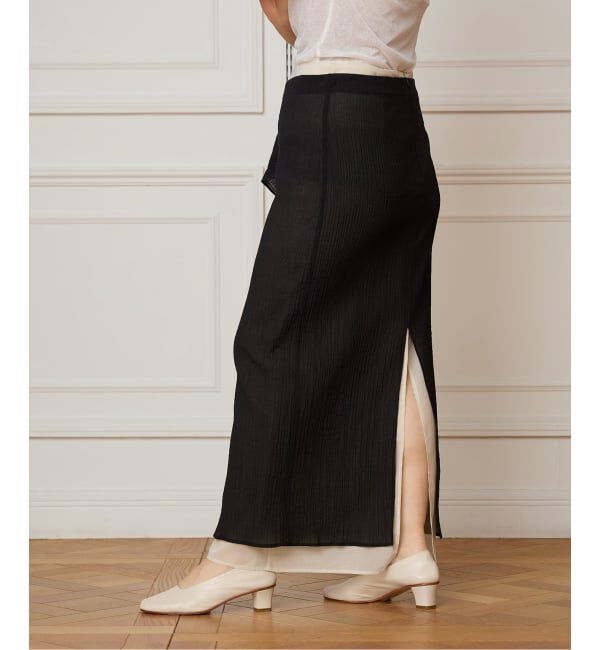 IENA LA BOUCLE「CURRENTAGE カレンテージ レイヤード スカート A2561FS211」|スカート|