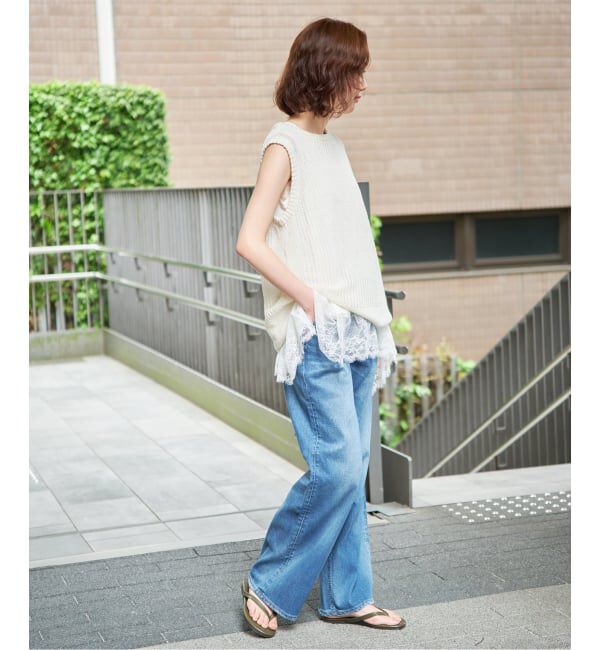 SLOBE IENA「レースコンビノースリカットソー」|Tシャツ・カットソー|
