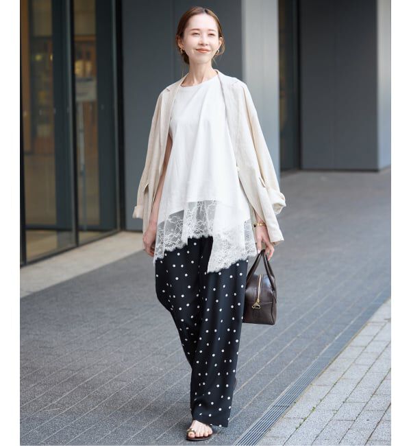 SLOBE IENA「レースコンビノースリカットソー」|Tシャツ・カットソー|