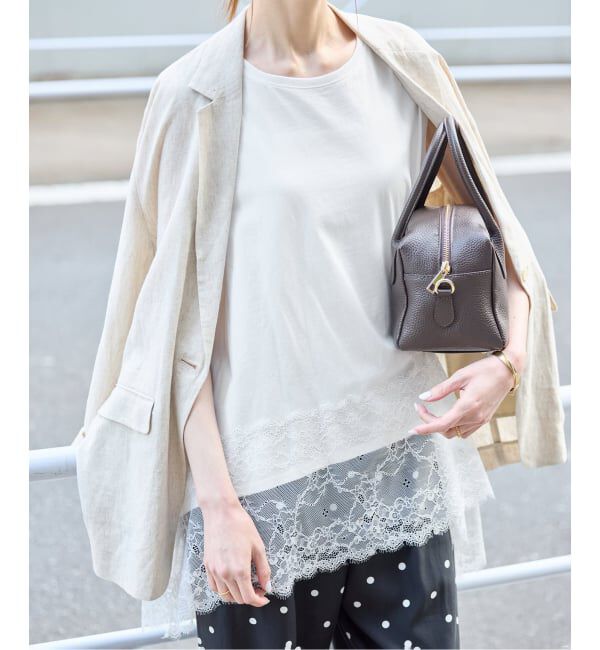 SLOBE IENA「レースコンビノースリカットソー」|Tシャツ・カットソー|