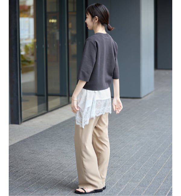 SLOBE IENA「レースコンビノースリカットソー」|Tシャツ・カットソー|