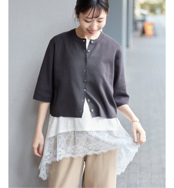 SLOBE IENA「レースコンビノースリカットソー」|Tシャツ・カットソー|