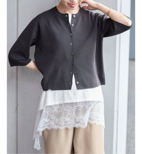 SLOBE IENA「レースコンビノースリカットソー」|Tシャツ・カットソー|