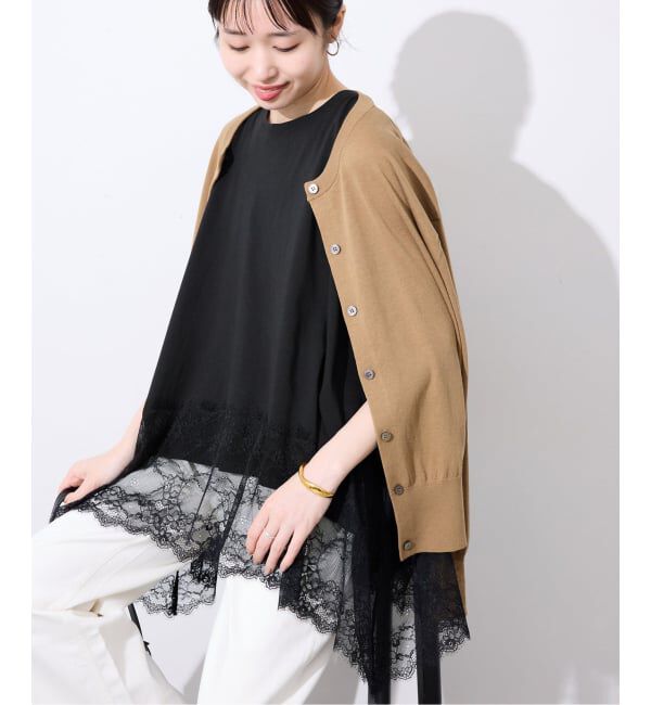 SLOBE IENA「レースコンビノースリカットソー」|Tシャツ・カットソー|