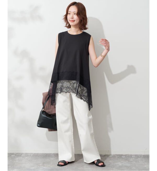 SLOBE IENA「レースコンビノースリカットソー」|Tシャツ・カットソー|