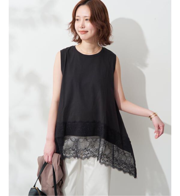 SLOBE IENA「レースコンビノースリカットソー」|Tシャツ・カットソー|
