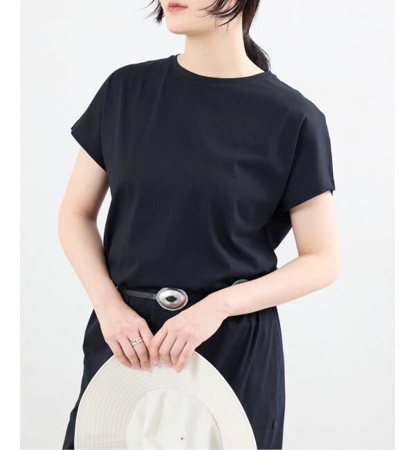 IENA「ATON/エイトン SUVIN 60/2 CAP SLEEVE DRESS ワンピース」|ワンピース|