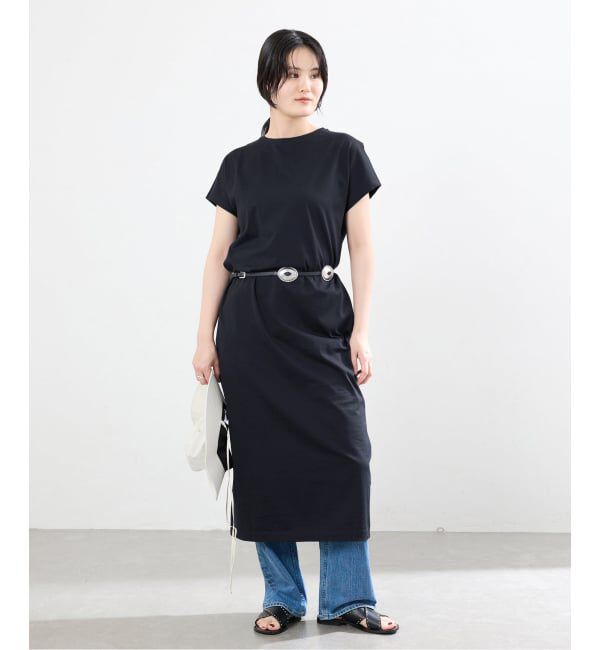 IENA「ATON/エイトン SUVIN 60/2 CAP SLEEVE DRESS ワンピース」|ワンピース|