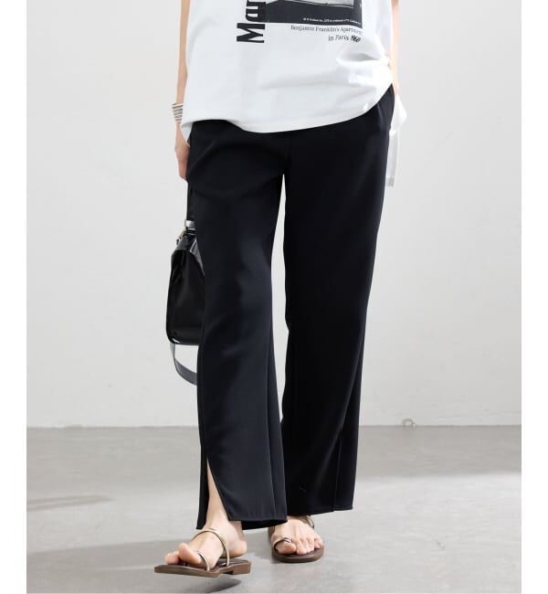 IENA「ダブルクロススリットパンツ」|スラックス|