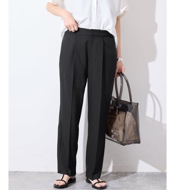 SLOBE IENA「《予約》ストレッチテーパードパンツ」|その他|ブラック