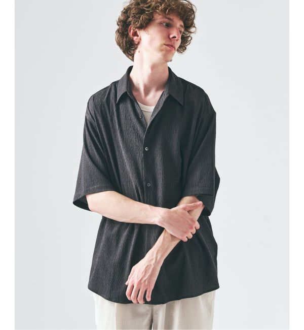 417 EDIFICE「クレープ レギュラーS/Sシャツ」|シャツ・ブラウス|グレー