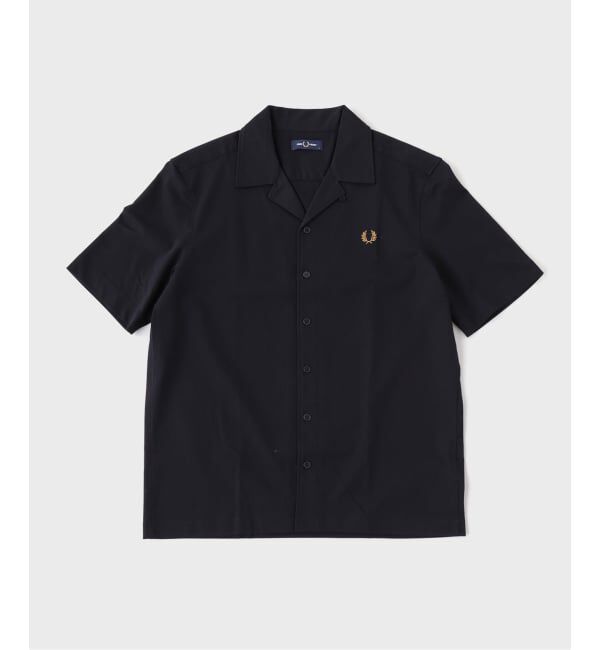 417 EDIFICE「FRED PERRY / フレッドペリー COMPRESS MESH REVERE COLLAR S」|シャツ・ブラウス|ブラック