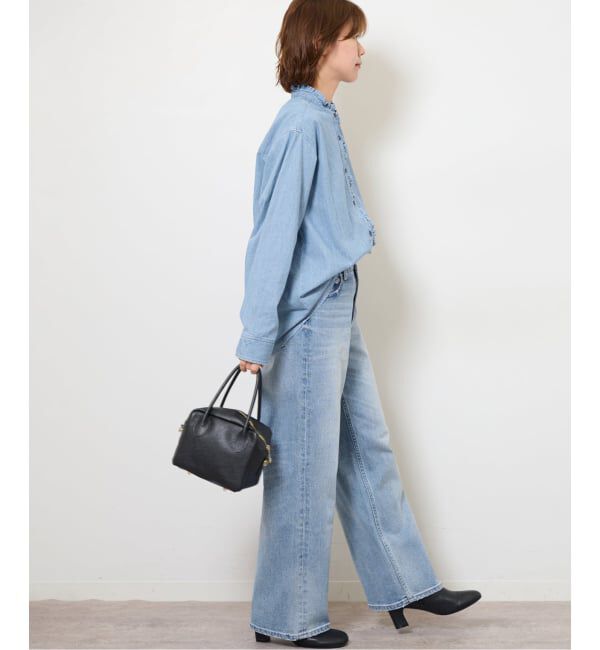 JOURNAL STANDARD relume「《追加2》スタンドネックデニムフリルブラウス」|シャツ・ブラウス|