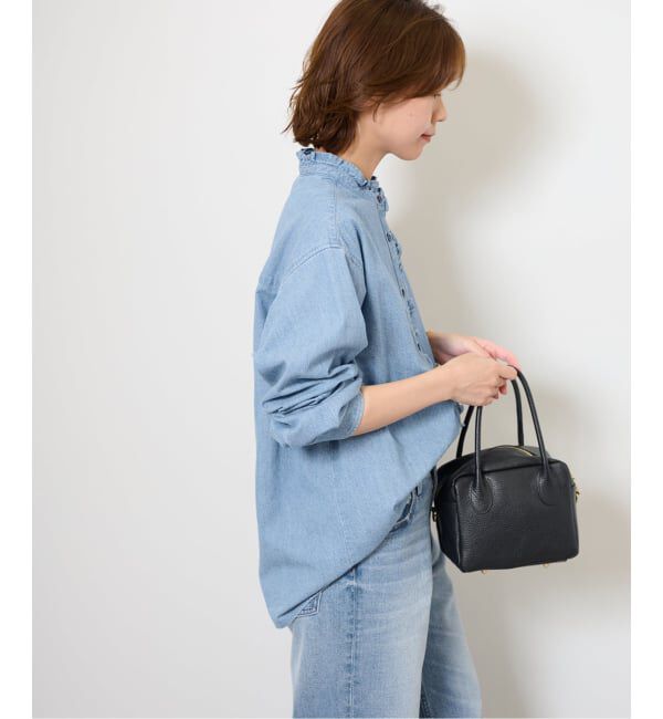 JOURNAL STANDARD relume「《追加2》スタンドネックデニムフリルブラウス」|シャツ・ブラウス|