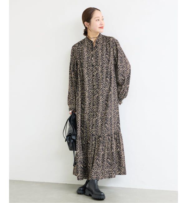 JOURNAL STANDARD「《WEB限定追加》ランダムヘリンボーンプリントワンピース」|ワンピース|
