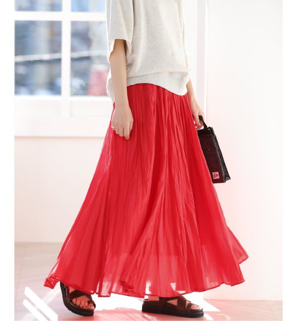 JOURNAL STANDARD relume「コットンボイルクリンクルマーメイドスカート」|スカート|レッド