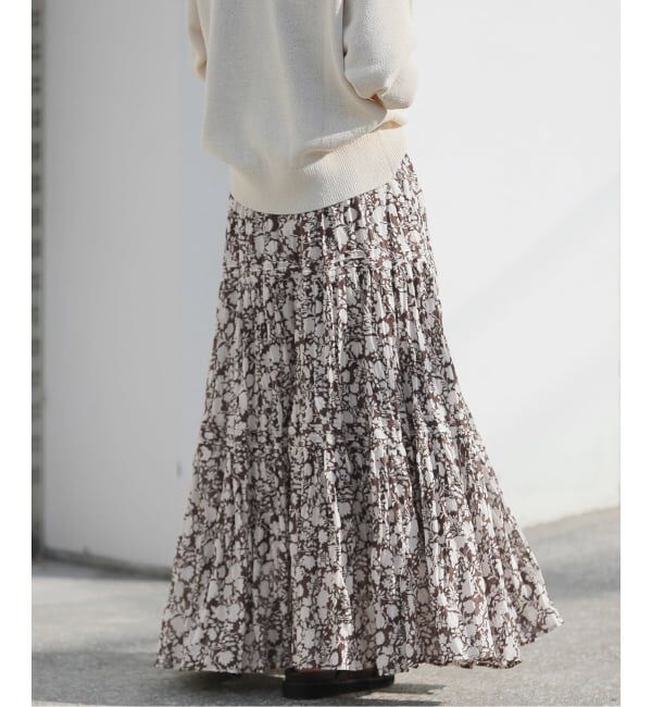 JOURNAL STANDARD relume「《WEB限定追加 / 新色》コットンボイルクリンクルティアードスカート（柄）」|スカート|