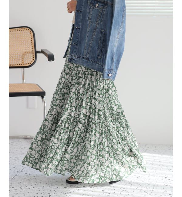 JOURNAL STANDARD relume「《WEB限定追加 / 新色》コットンボイルクリンクルティアードスカート（柄）」|スカート|