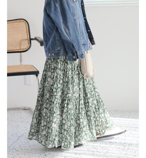 JOURNAL STANDARD relume「《WEB限定追加 / 新色》コットンボイルクリンクルティアードスカート（柄）」|スカート|