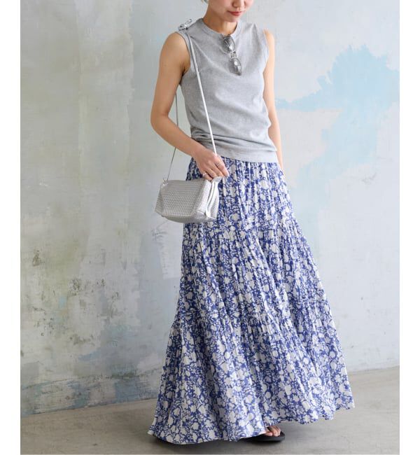 JOURNAL STANDARD relume「《WEB限定追加 / 新色》コットンボイルクリンクルティアードスカート（柄）」|スカート|