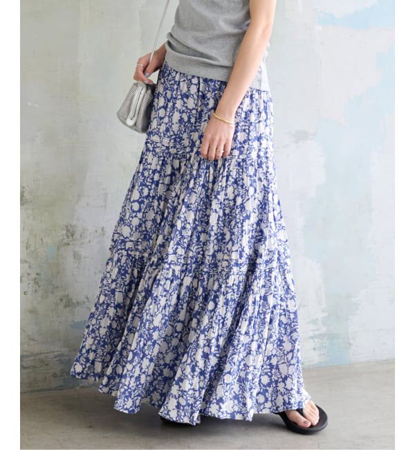 JOURNAL STANDARD relume「《WEB限定追加 / 新色》コットンボイルクリンクルティアードスカート（柄）」|スカート|