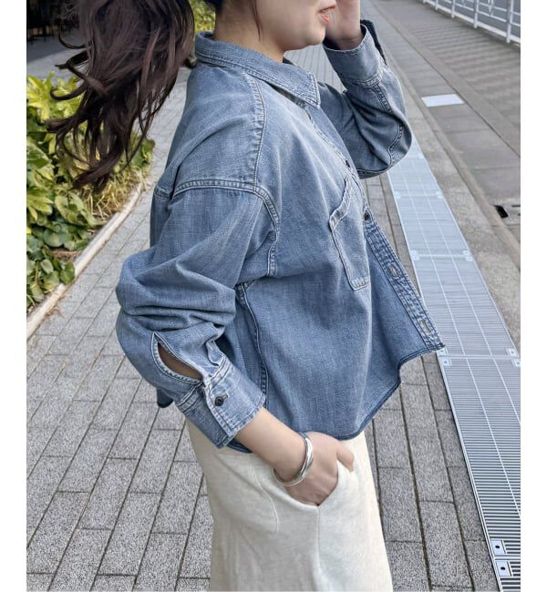 JOURNAL STANDARD「《追加》ライトオンスデニムクロップドシャツ」|シャツ・ブラウス|