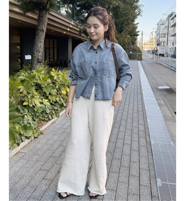 JOURNAL STANDARD「《追加》ライトオンスデニムクロップドシャツ」|シャツ・ブラウス|