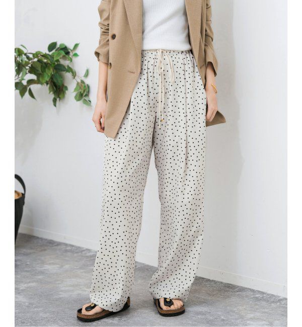 Spick and Span「《WEB限定 / 追加》ドットプリントイージーストレートパンツ」|スラックス|