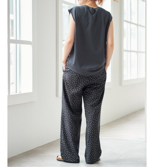 Spick and Span「《WEB限定 / 追加》ドットプリントイージーストレートパンツ」|スラックス|
