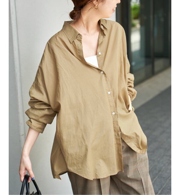 Spick and Span「《追加》ガーメントダイカシュクールシャツ」|シャツ・ブラウス|キャメル A