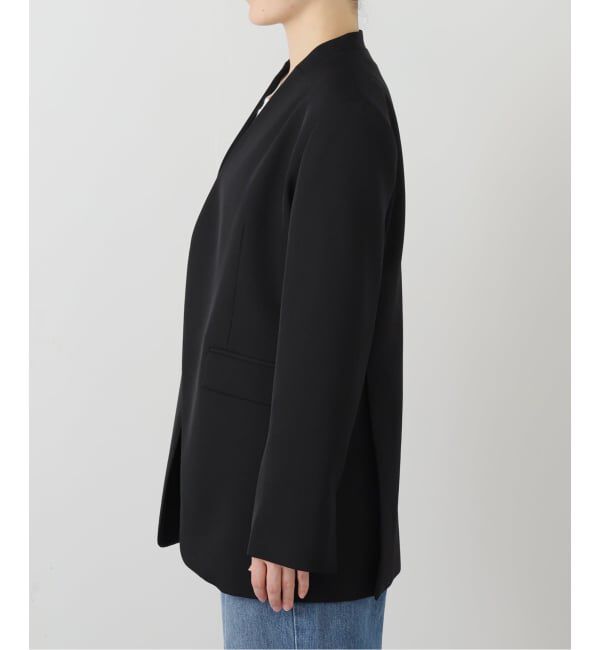 NOBLE「Vカラースキンジャケット」|ノーカラージャケット|