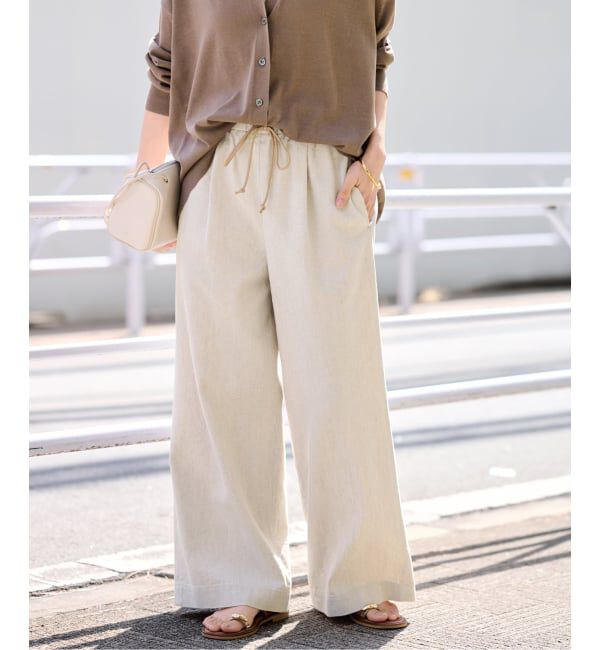 FRAMeWORK「≪追加≫綿麻イージーパンツ」|その他|ベージュ