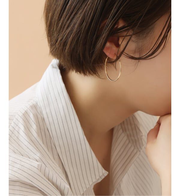 Lilas by Spick&Span「1.5パイプ3.5cmルーフピアス K10（両耳）」|ピアス|