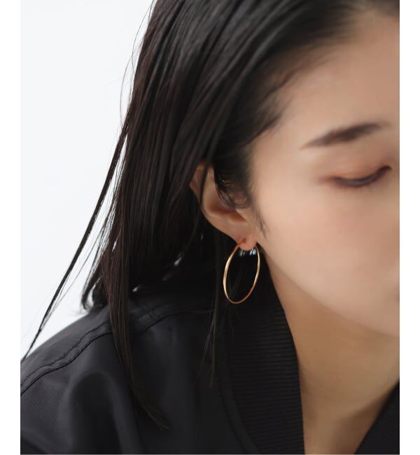 Lilas by Spick&Span「1.5パイプ3.5cmルーフピアス K10（両耳）」|ピアス|