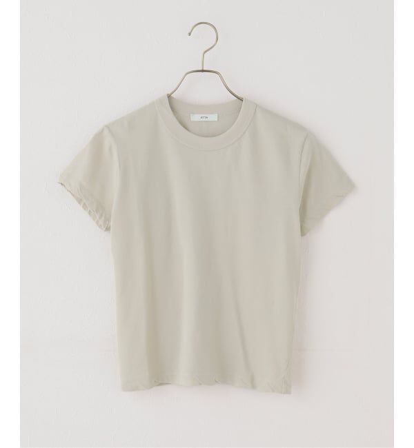 Spick and Span「《新色有り / 追加》ATON/エイトン FRESCA SINGLE JERSEY TIGHT FIT T-SH」|Tシャツ・カットソー|ベージュ
