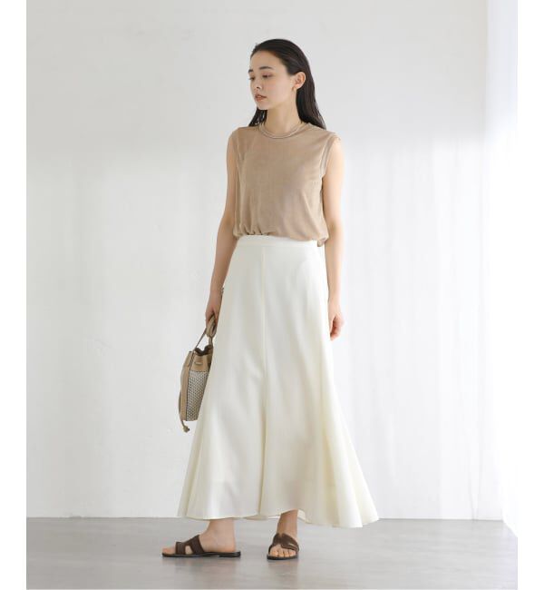  「《予約》【洗える】シャイニーノースリーブトップス」|Tシャツ・カットソー|