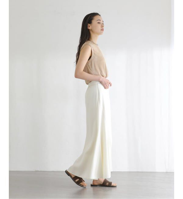  「《予約》【洗える】シャイニーノースリーブトップス」|Tシャツ・カットソー|