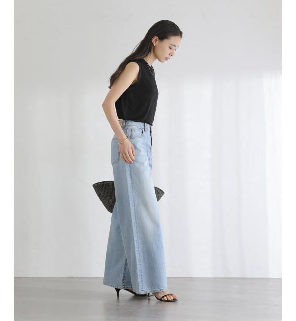  「《予約》【洗える】シャイニーノースリーブトップス」|Tシャツ・カットソー|