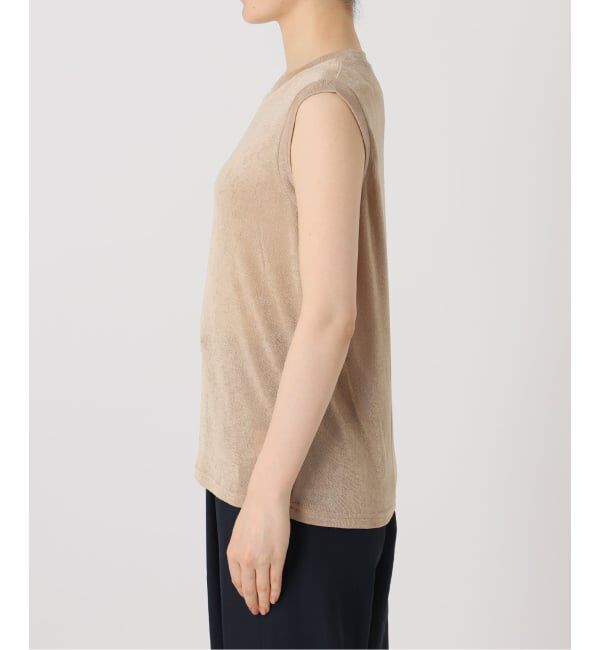  「《予約》【洗える】シャイニーノースリーブトップス」|Tシャツ・カットソー|