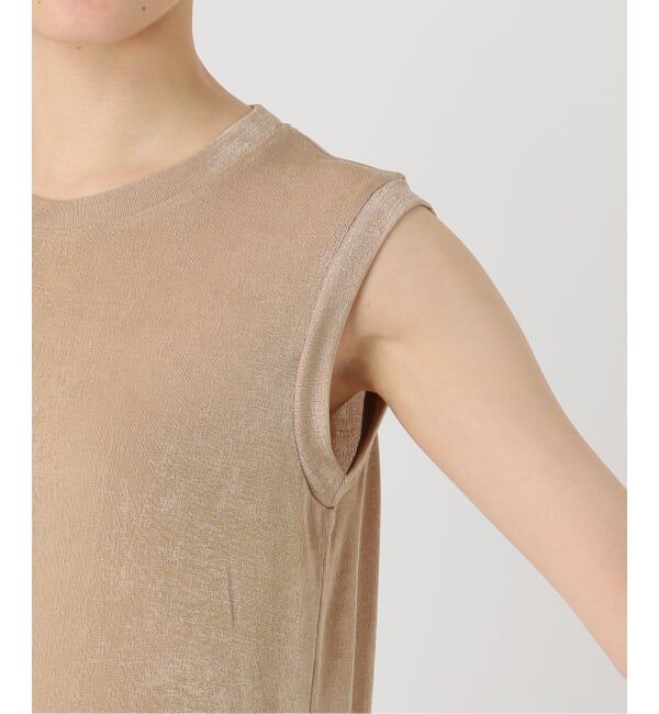  「《予約》【洗える】シャイニーノースリーブトップス」|Tシャツ・カットソー|