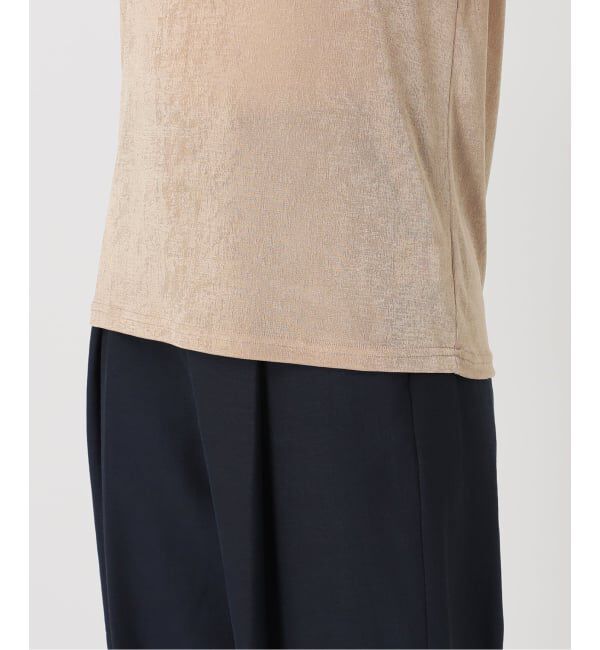  「《予約》【洗える】シャイニーノースリーブトップス」|Tシャツ・カットソー|