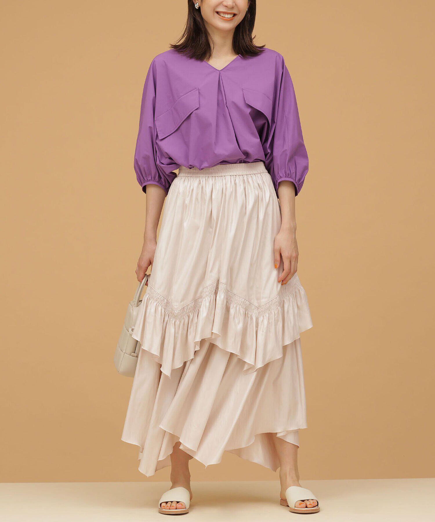 nano･universe「LB.03/ランダムヘムギャザースカート」|スカート|