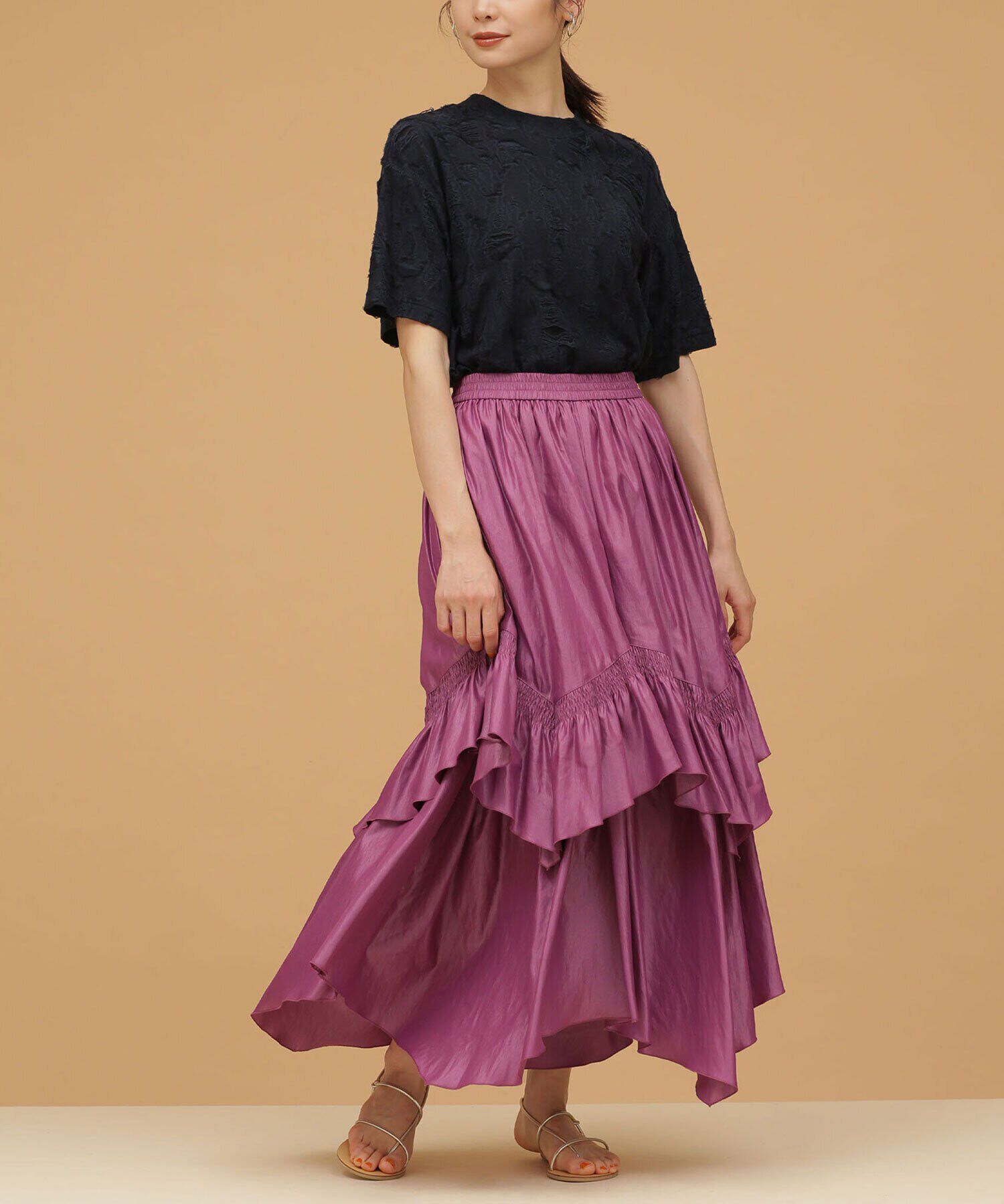 nano･universe「LB.03/ランダムヘムギャザースカート」|スカート|