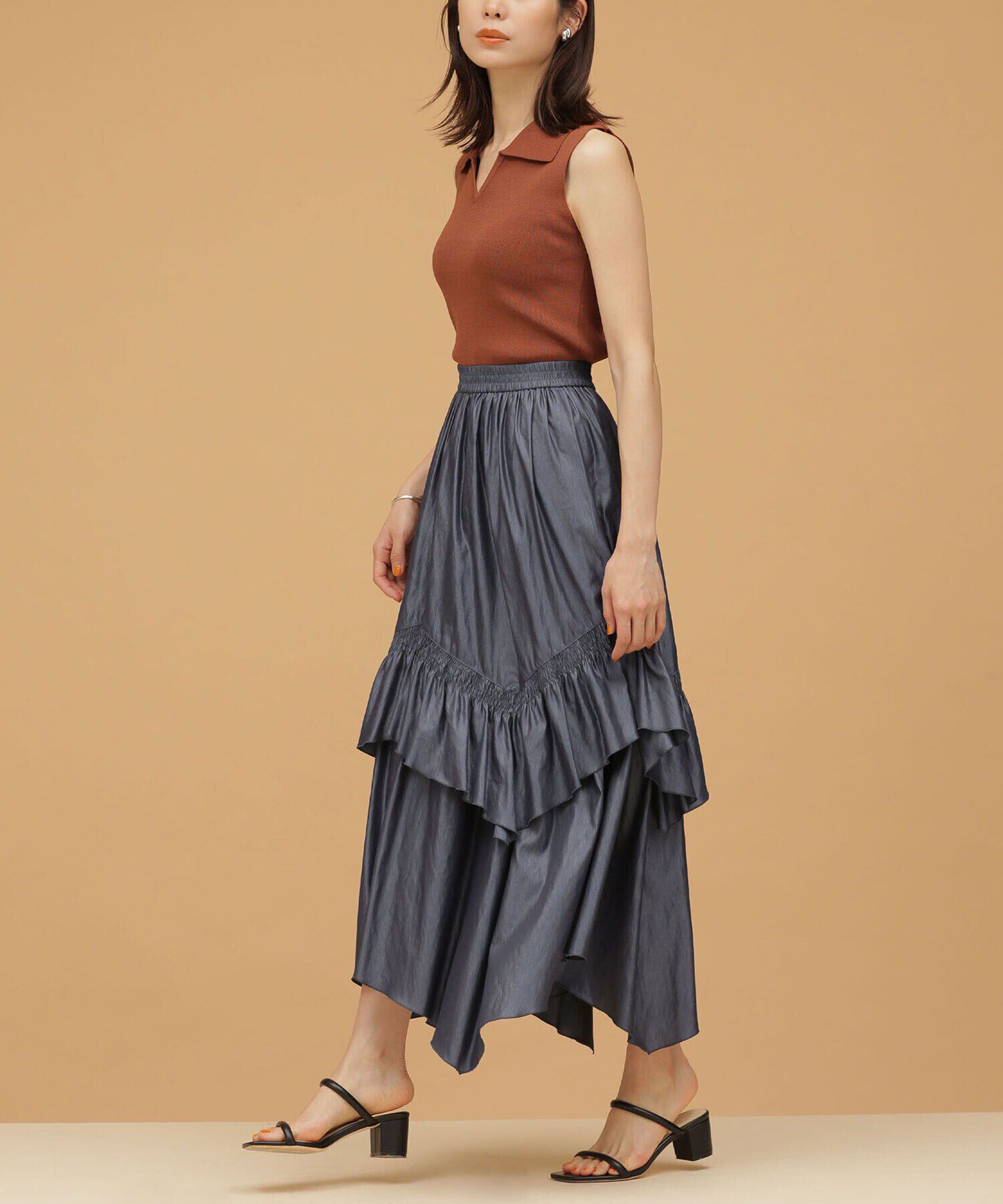 nano･universe「LB.03/ランダムヘムギャザースカート」|スカート|